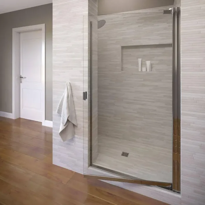 Armon 35-5/8 in. x 66 in. Semi-Frameless Pivot Shower Door in Chrome