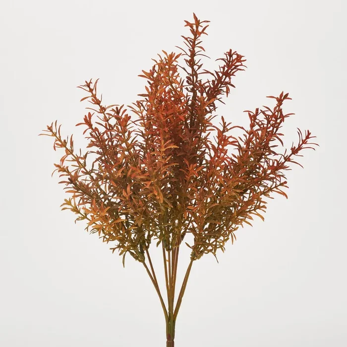 Autumn Orange Faux Tea Leaf Bush Spray – 16″