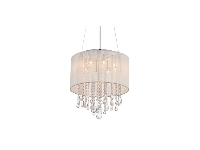 Avenue Lighting – HF1501-WHT – Eight Light Dual Mount/Flush & Hanging – Beverly Dr. – White Silk String