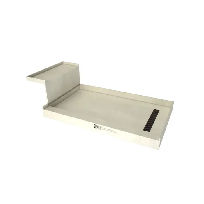 Base‘N Bench 30 in. x 60 in. Single Threshold Shower Base and Bench Kit with Right Drain in Oil Rubbed Bronze