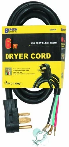 Bergen Dryer Cord SRDT 6 Foot 10/4 Gray 30A (D100406)