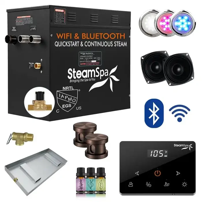 Black Series 10500-Watt Steam Generator with Fully Wireless Remote, Bluetooth WiFi and Auto Drain in Oil Rubbed Bronze