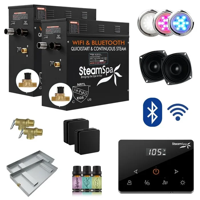 Black Series 18000-Watt Steam Generator with Fully Wireless Remote, Bluetooth, WiFi and Auto Drain in Matte Black