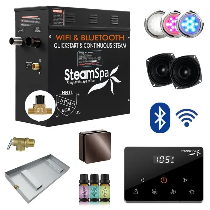 Black Series 4500-Watt Steam Generator with Fully Wireless Remote, Bluetooth, WiFi, and Auto Drain in Oil Rubbed Bronze