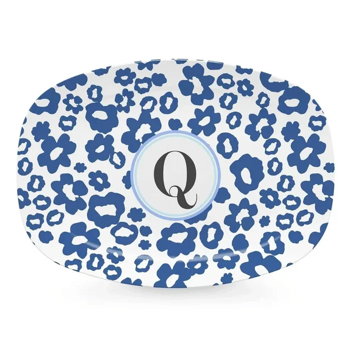 Blue Flower Power Platter – Q by Mariposa