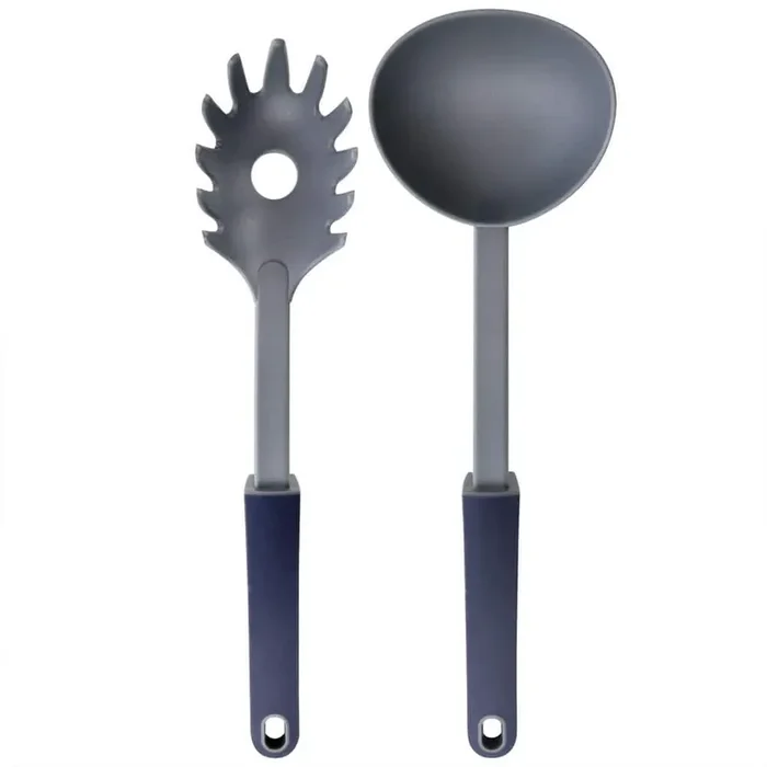 Bluemarine 2-Piece Ladle and Pasta Server Utensil Set in Navy Blue