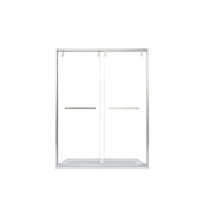 Brescia 60 in. W x 76 in. H Sliding Framed Shower Door/Enclosure in Brushed Nickel with Clear Tempered Glass