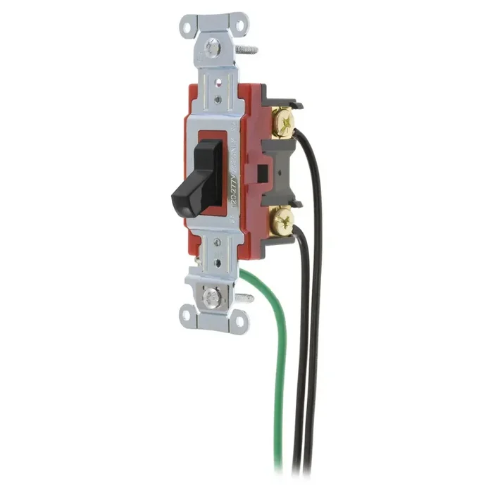 Bryant Hubbell Wiring Device-Kellems Switch Cat#1223BK With 8 Inch Leads (1223PWBK)