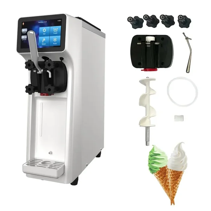 BZD 4.2 qt. Soft Ice Cream Maker in Stainless Steel with Compressor, LCD Display, 2.7-4 Gal/H