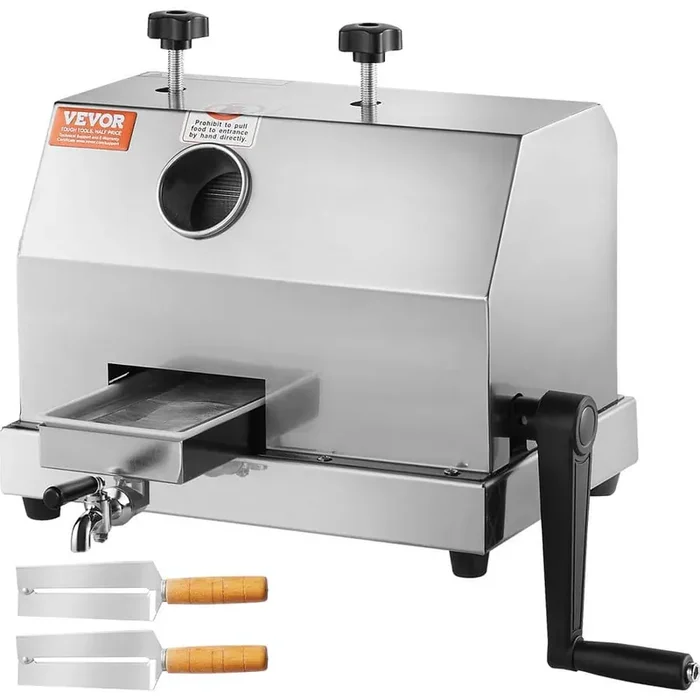 Commercial Sugar Cane Juicer 110 lbs. /H Sugarcane Juicer Machine with 3 Stainless Steel Rollers Manual sliver