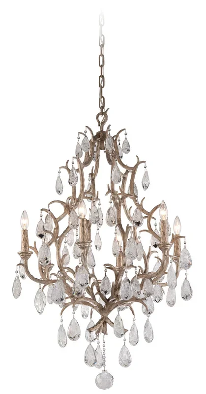 Corbett Lighting – 163-06-SGL – Six Light Chandelier – Amadeus – Stria Gold Leaf