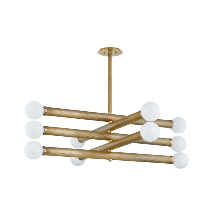 Corbett Lighting – 373-50-VB – Ten Light Chandelier – Pienza – Vintage Brass