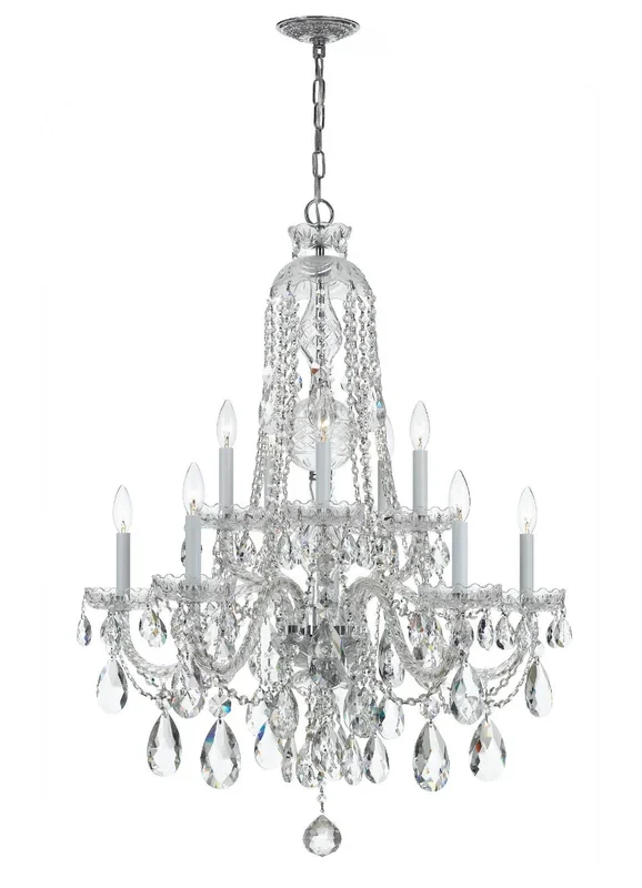 Crystorama – 1110-CH-CL-MWP – Ten Light Chandelier – Traditional Crystal – Polished Chrome – 1110CHCLMWP