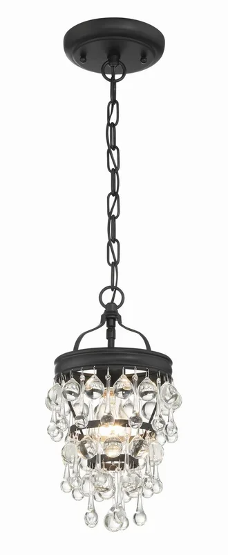 Crystorama – 131-MK – One Light Mini Chandelier – Calypso – Matte Black – 131MK