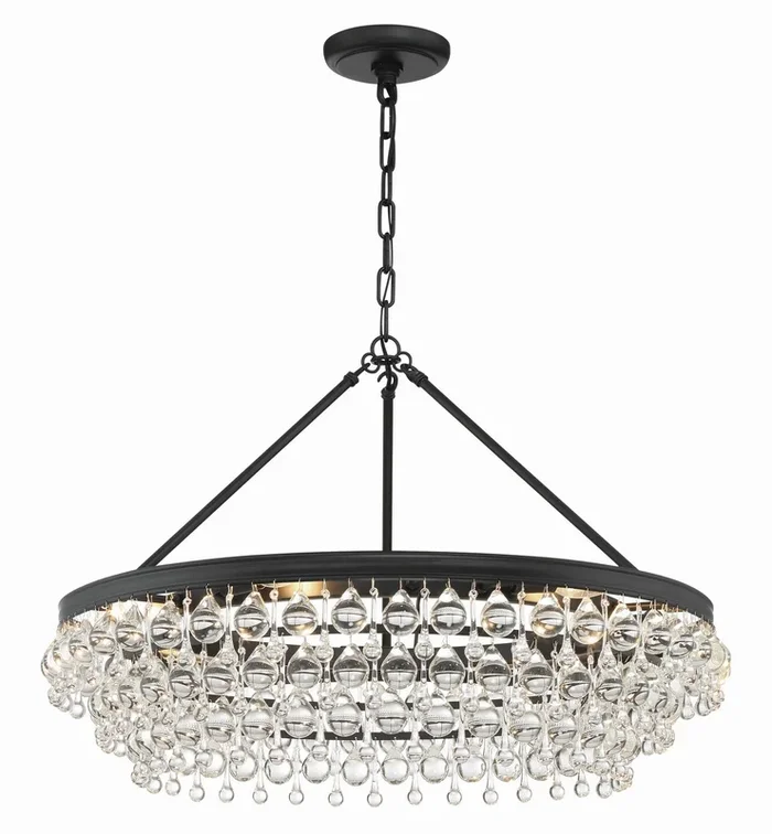 Crystorama – 275-MK – Six Light Chandelier – Calypso – Matte Black – 275MK