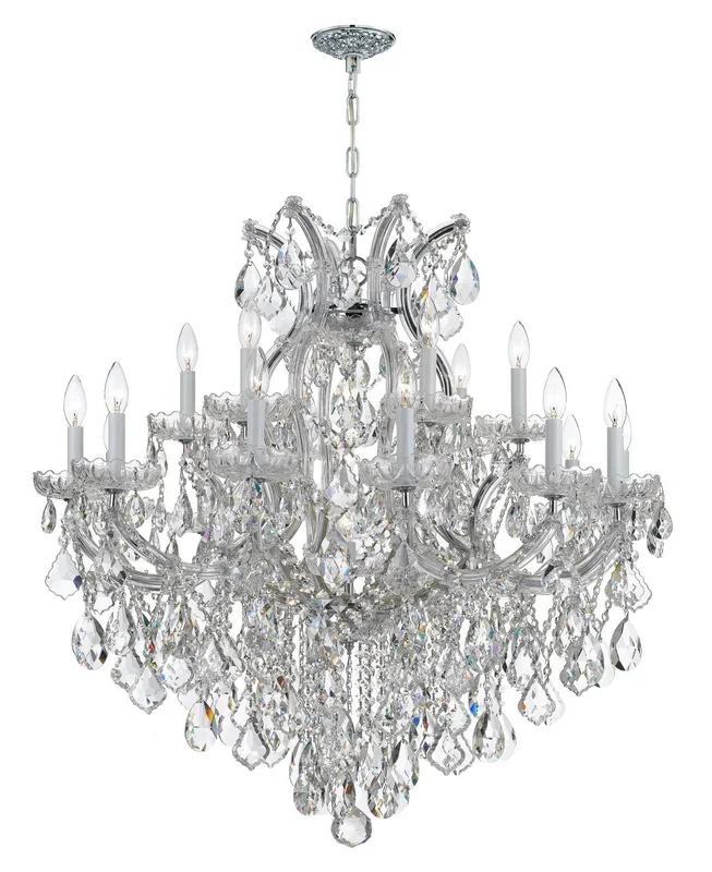 Crystorama – 4418-CH-CL-S – 19 Light Chandelier – Maria Theresa – Polished Chrome – 4418CHCLS