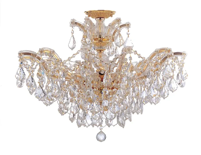 Crystorama – 4439-GD-CL-SAQ_CEILING – Six Light Semi Flush Mount – Maria Theresa – Gold – 4439GDCLSAQCEILING