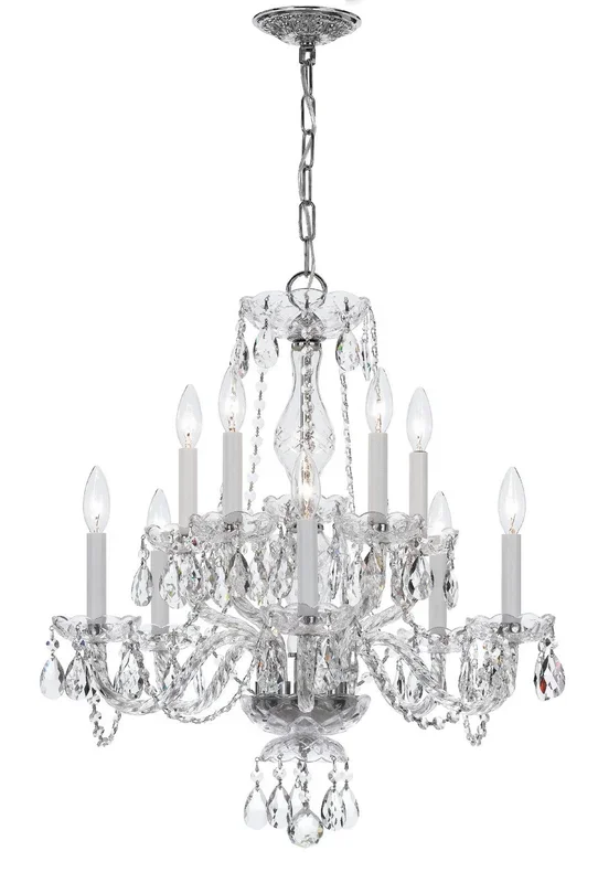 Crystorama – 5080-CH-CL-SAQ – Ten Light Chandelier – Traditional Crystal – Polished Chrome – 5080CHCLSAQ
