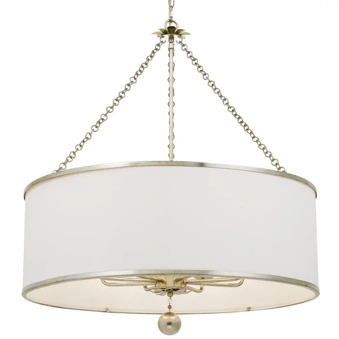 Crystorama – 515-SA – Eight Light Chandelier – Broche – Antique Silver – 515SA