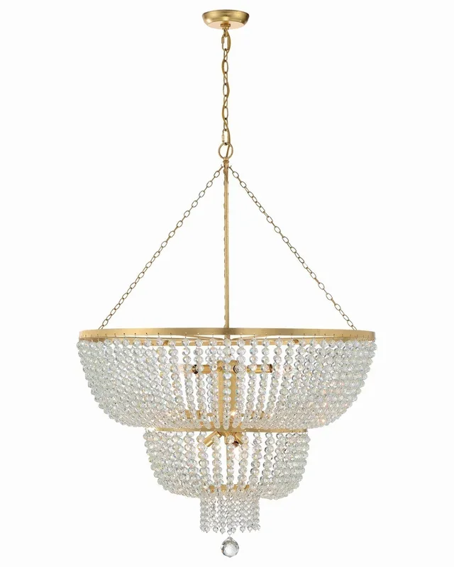 Crystorama – 612-GA – 12 Light Chandelier – Rylee – Antique Gold – 612GA
