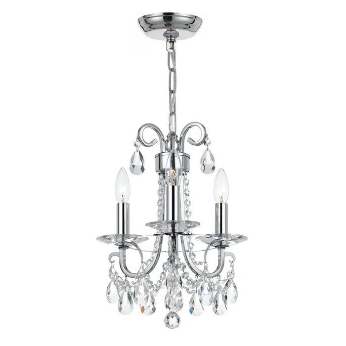 Crystorama – 6823-CH-CL-S – Three Light Mini Chandelier – Othello – Polished Chrome – 6823CHCLS
