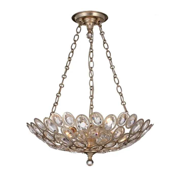 Crystorama – 7584-DT – Three Light Chandelier – Sterling – Distressed Twilight – 7584DT