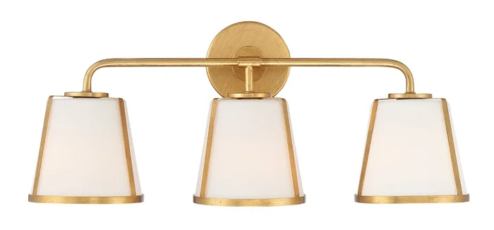 Crystorama – FUL-913-GA – Three Light Bath – Fulton – Antique Gold – FUL913GA