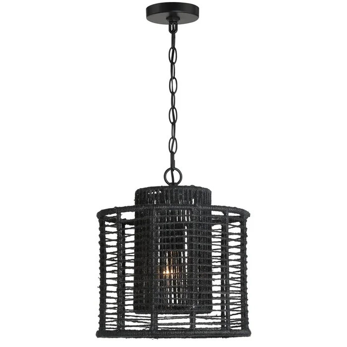Crystorama – JAY-A5001-MK – One Light Pendant – Jayna – Matte Black – JAYA5001MK