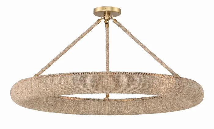 Crystorama – OAK-7538-SG_CEILING – LED Semi Flush Mount – Oakley – Soft Gold – OAK7538SGCEILING