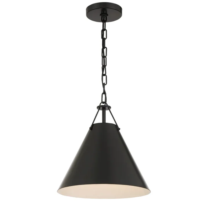 Crystorama – XAV-B8301-MK – One Light Pendant – Xavier – Matte Black – XAVB8301MK