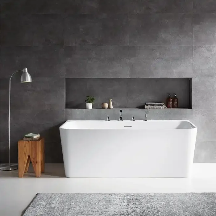Dashiel 67 in. x 31.5 in. Acrylic Flatbottom Soaking Bathtub in White