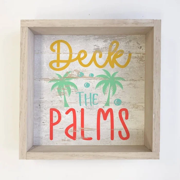 Deck the Palms – Beach House Holiday Word Sign Decor – Frame