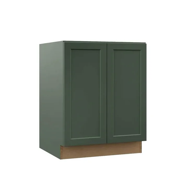 Designer Series Melvern 27 in. W x 21 in. D x 34.5 in. H Assembled Shaker Full Height Door Bath Cabinet in Forest