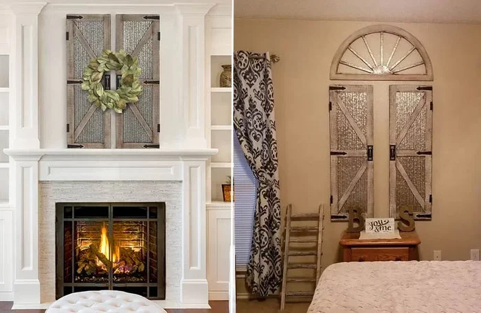 Distressed Barn Door Wall Plaque Pair – Barn Door Wall Decor – Decor Steals