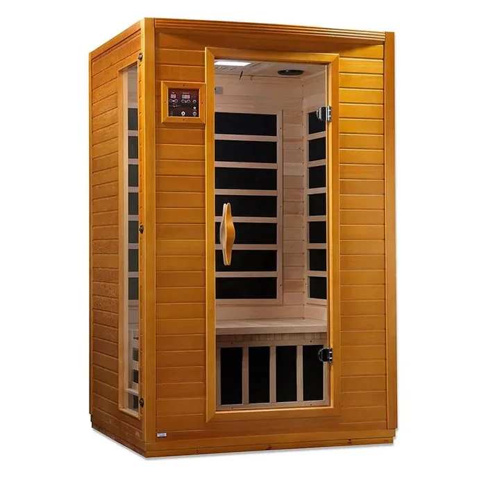 Dynamic Saunas Andora 2-Person Indoor Wood Low EMF FAR Infrared Sauna, Canadian Hemlock Wood