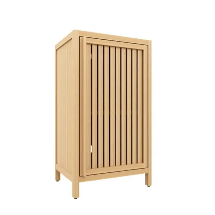 Elegant Bamboo Bathroom Storage Cabinet-Versatile Freestanding Floor Unit with Door & Shelf for Any Room