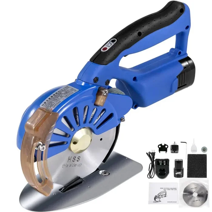 Fabric Cutter 125 mm Rotary Fabric Cutter 39 mm Cutting Height Wireless Electric Rotary Cutter All-Copper Motor