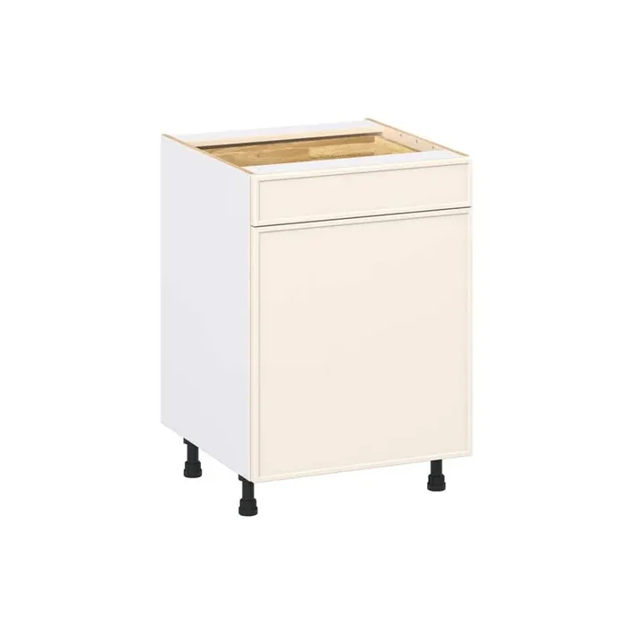 Fairview Washed Linen Slim Shaker Assembled 3-Waste Bins Pull Out Kitchen Cabinet (24 in. W x 34.5 in. H x 24 in. D)