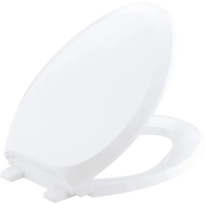 French Curve Elongated Quiet-Close with Grip-Tight Bumpers Toilet Seat in White