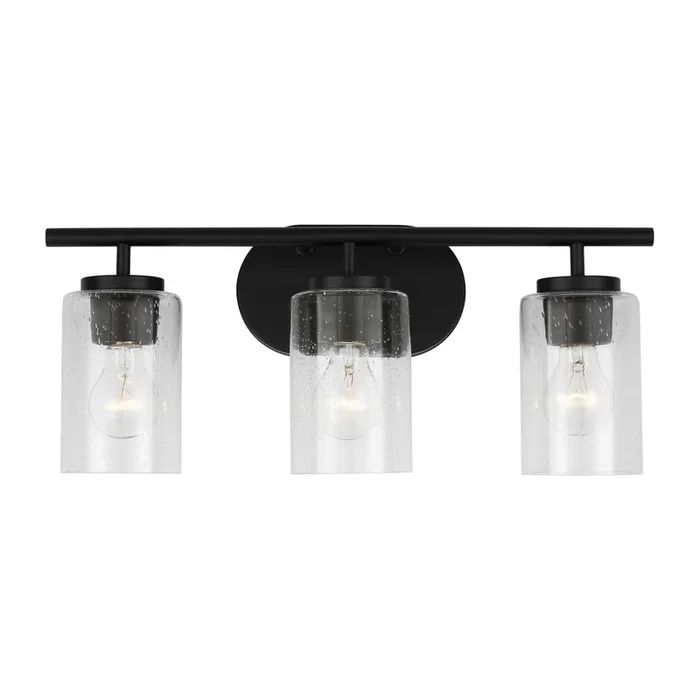 Generation Lighting – 41172-112 – Three Light Wall / Bath – Oslo – Midnight Black