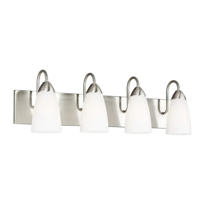 Generation Lighting – 4420204EN3-962 – Four Light Wall / Bath – Seville – Brushed Nickel