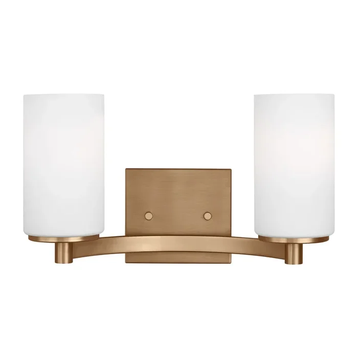 Generation Lighting – 4439102-848 – Two Light Wall / Bath – Hettinger – Satin Brass