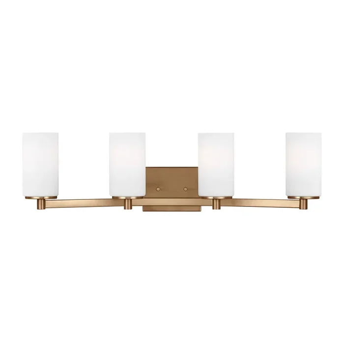 Generation Lighting – 4439104EN3-848 – Four Light Wall / Bath – Hettinger – Satin Brass