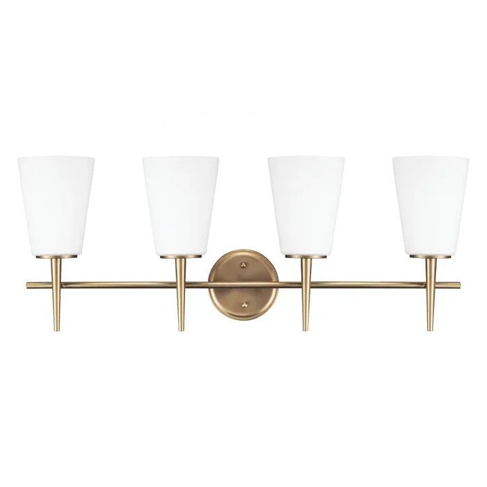 Generation Lighting – 4440404-848 – Four Light Wall / Bath – Driscoll – Satin Brass