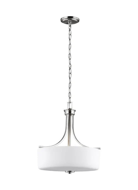 Generation Lighting – 6528803-962 – Three Light Pendant – Canfield – Brushed Nickel