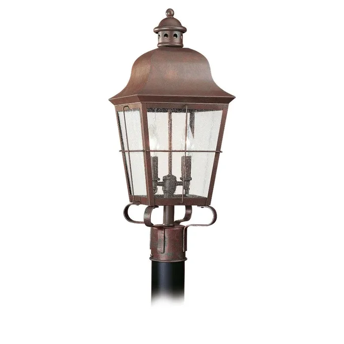 Generation Lighting – 8262-44 – Two Light Outdoor Post Lantern – Chatham – Weathered Copper