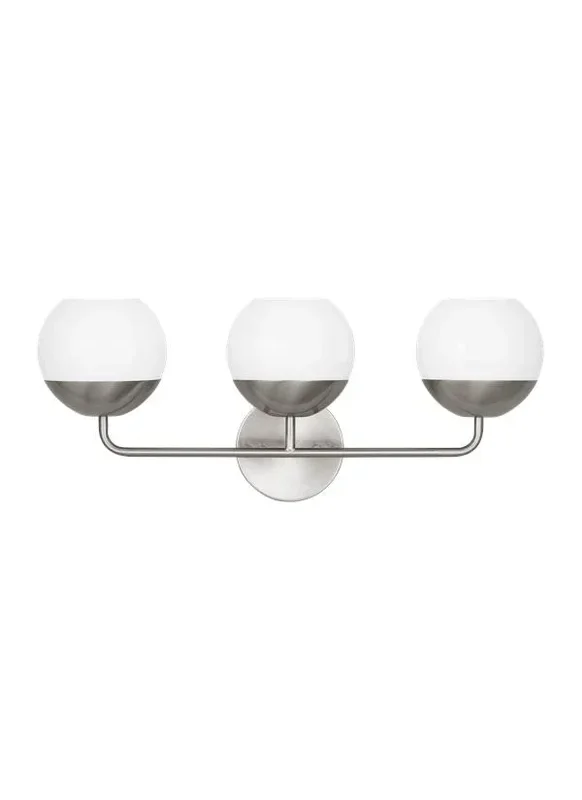 Generation Lighting Alvin Three Light Wall/Bath Brushed Nickel Black/White Cord (4468103-962)