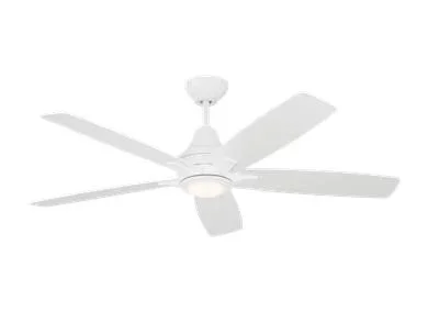 Generation Lighting Lowden 52 Inch Ceiling Fan 120V 3000K 90 CRI 715Lm Matte White (5LWDR52RZWD)