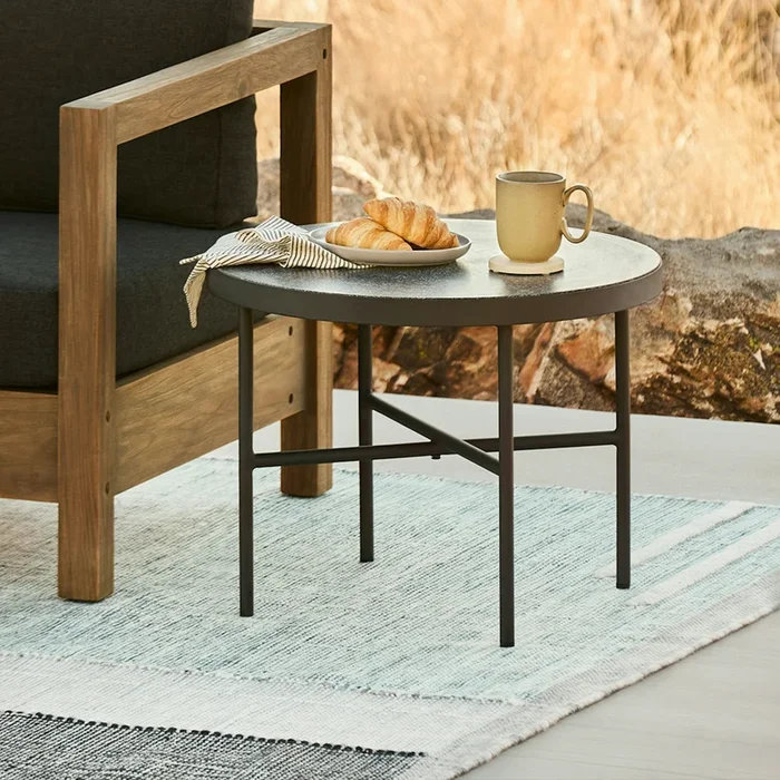 Gera Outdoor Large Side Table – Black Granite