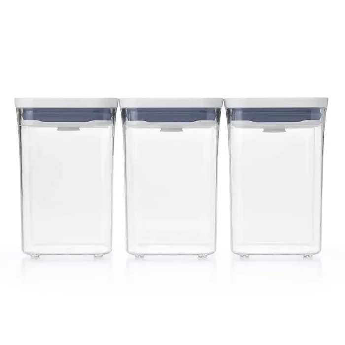 Good Grips 1.1 qt. Small Square Short POP Container with Airtight Lids (3-Pack)
